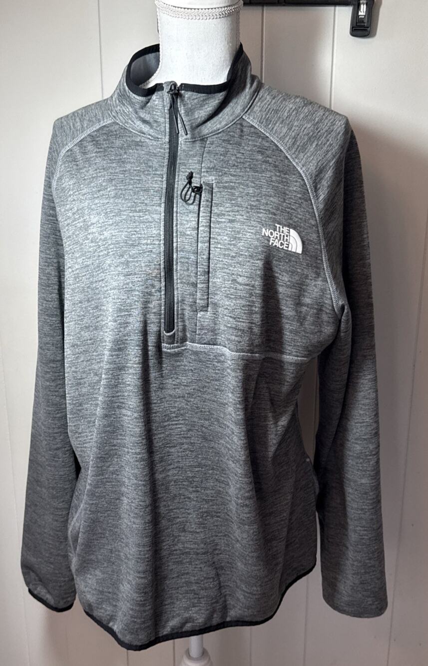 The North Face 1/2 Zip Pullover Mens Large Gray Fleece Long Sleeve
